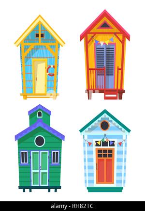 Lifeguard bungalows Stock Vector