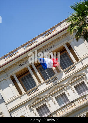 NICE, FRANCE - MAY 29, 2018:  Facade of the Massena Museum (Musee Massena) on Promenade des Anglais Stock Photo