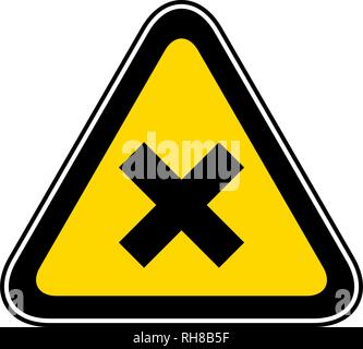 Triangular Warning Hazard Symbol Stock Vector