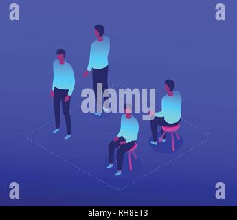 Man in casual clothes - modern isometric character set Stock Vector