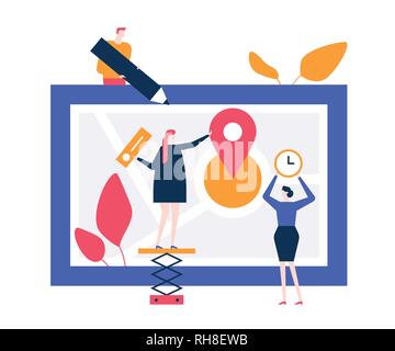 Office location - flat design style colorful illustration Stock Vector