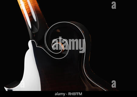 Mandolin isolated on black background. Music concept. Stock Photo