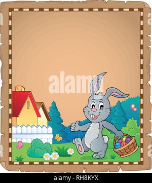 Easter rabbit theme parchment 2 - eps10 vector illustration Stock ...