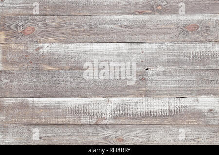 Vintage grey painted rustic old wooden horizontal planks wall textured background. Faded natural wood board panel structure Stock Photo