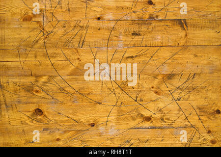 Vintage brown painted rustic old wooden horizontal planks wall textured background. Faded natural wood board panel structure. Stock Photo