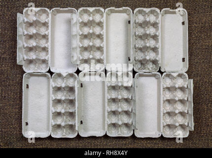 Top view of empty carton egg containers Stock Photo