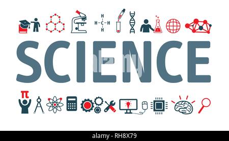 Set vector icons, sign and symbols science. Collection modern infographic logo and pictogram Stock Vector