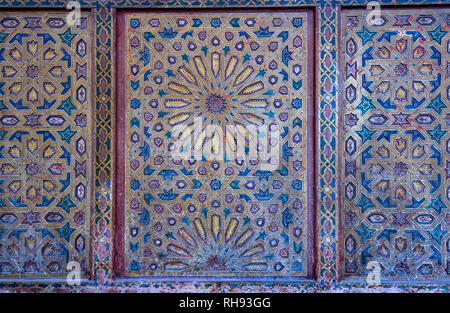 Arabic seamless pattern - traditional Islamic background. Decorative element - perforated wall. Traditional Moroccan pattern in Morocco Stock Photo