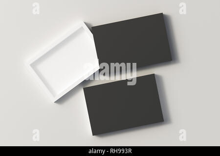 Download Black open gift box mockup on white background with ...