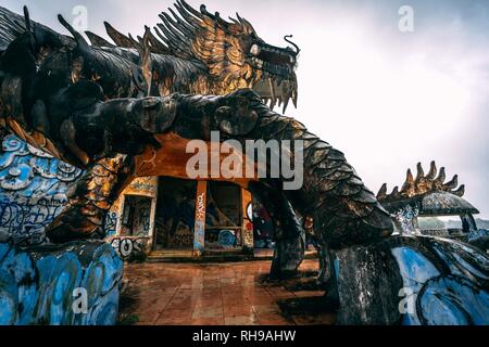 Dark tourism attraction Ho Thuy Tien abandoned waterpark, close to Hue city, Central Vietnam, Southeast Asia