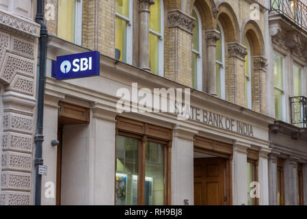 State Bank of India office and branch on King Street, City of London. Stock Photo