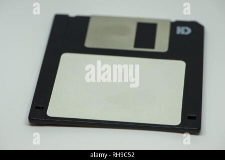 A floppy disk on a white background, Spain Stock Photo