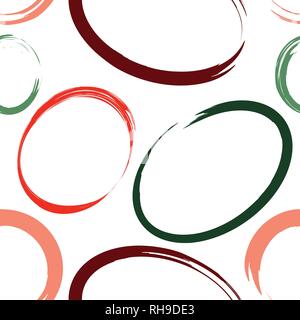 Vector seamless pattern with colorful hand drawn circles. Stock Vector