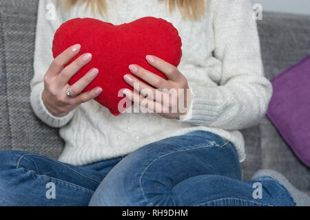 White sweater with big red heart Clearance