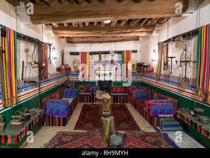 Interior of a traditional Saudi Arabian home on display in a hotel near