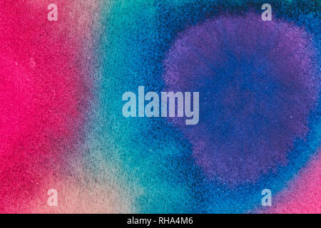 Abstract bright watercolor background. Smooth transitions from blue to red on textured paper Stock Photo