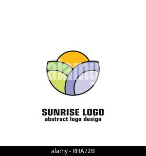 Sunrise graphic logo template, abstract business logo Stock Vector