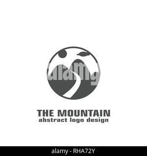 abstract mountain graphic logo template, logo flat design. Stock Vector