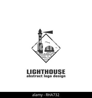 Lighthouse graphic logo template, vector illustration of lighthouse. Stock Vector