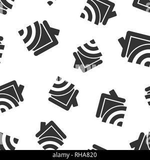 Smart home icon seamless pattern background. House control vector illustration. Smart home symbol pattern. Stock Vector