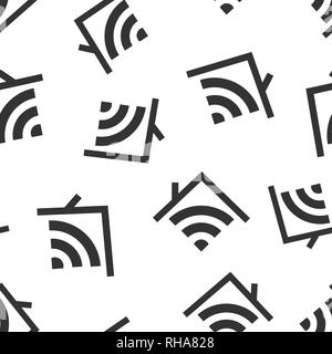 Smart home icon seamless pattern background. House control vector illustration. Smart home symbol pattern. Stock Vector