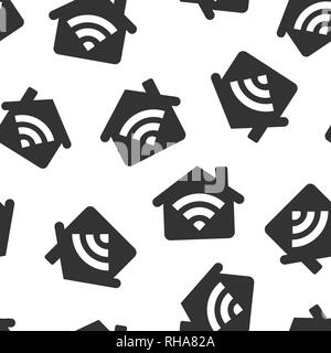 Smart home icon seamless pattern background. House control vector illustration. Smart home symbol pattern. Stock Vector