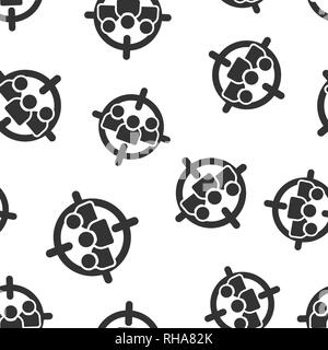 Target audience icon seamless pattern background. Focus on people vector illustration. Human resources symbol pattern. Stock Vector