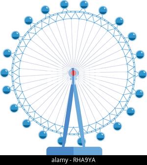 London Eye - huge ferris wheel, one of the sights of Great Britain Stock Vector