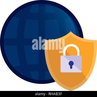 world security digital copyright of intellectual vector illustration Stock Vector