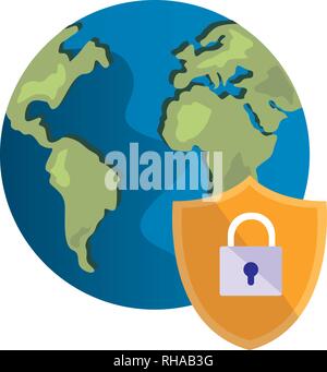 world security digital copyright of intellectual vector illustration Stock Vector