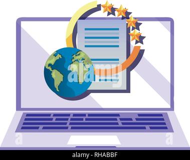 laptop world digital copyright of intellectual vector illustration Stock Vector