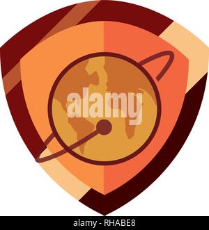world shield protection sign copyright vector illustration Stock Vector