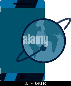 world mobile device digital copyright vector illustration Stock Vector