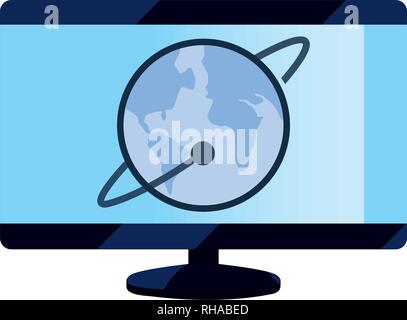 world computer device digital copyright vector illustration Stock Vector