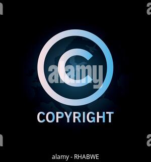 copyright of property intellectual sign vector illustration Stock Vector