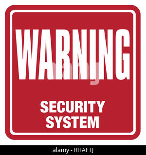 Security System Warning Sign Stock Photo