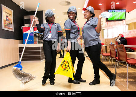 Pretoria, South Africa - June 28 2014: Staff at Burger King Restaurant Opening Day Stock Photo