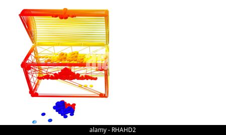 3d rendering of an outlined colorful rainbow box on white Stock Photo