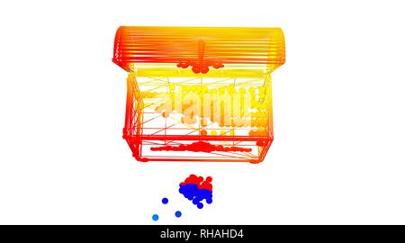 3d rendering of an outlined colorful rainbow box on white Stock Photo