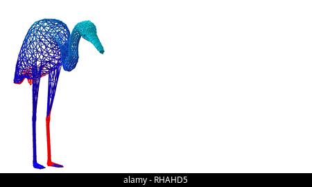 3d rendering of an outlined colorful rainbow animal on white Stock Photo