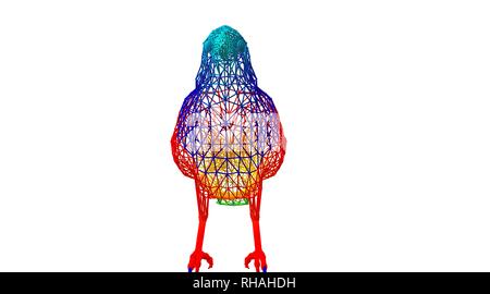 3d rendering of an outlined colorful rainbow animal on white Stock Photo