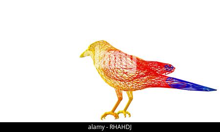 3d rendering of an outlined colorful rainbow animal on white Stock Photo