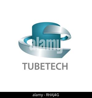 Tube technology logo concept design. 3D three dimensional style. Symbol graphic template vector Stock Vector