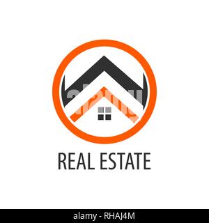 Circle real estate logo concept design. Symbol graphic template element vector Stock Vector