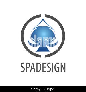 Circle spade sign logo concept design. Symbol graphic template element vector Stock Vector