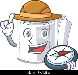 Explorer toilet paper in shape of mascot Stock Vector