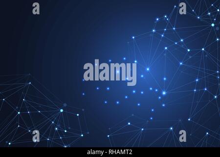 Global structure networking and data connection concept. Social network communication in the global computer networks. Internet technology. Business Stock Vector