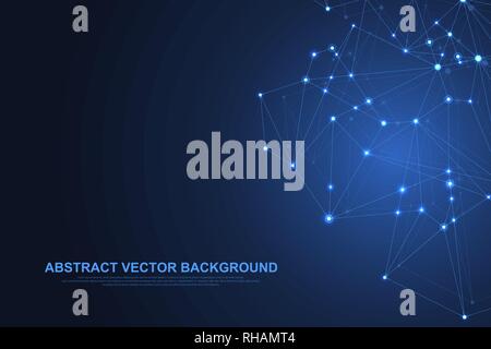 Global network connections with points and lines. Technology vector illustration. Stock Vector