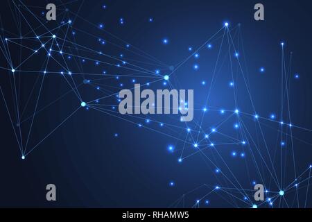 Global network connections with points and lines. Technology vector illustration. Stock Vector