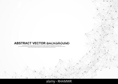 Global network connections with points and lines. Technology vector illustration. Stock Vector